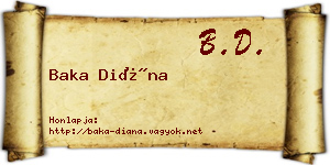 Baka Diána névjegykártya